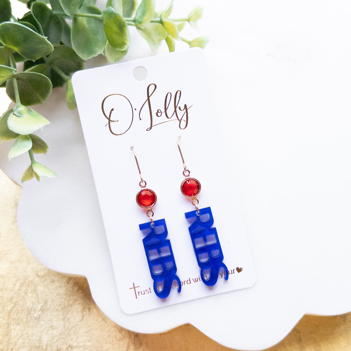 Royal Blue REBS Game Day Earrings