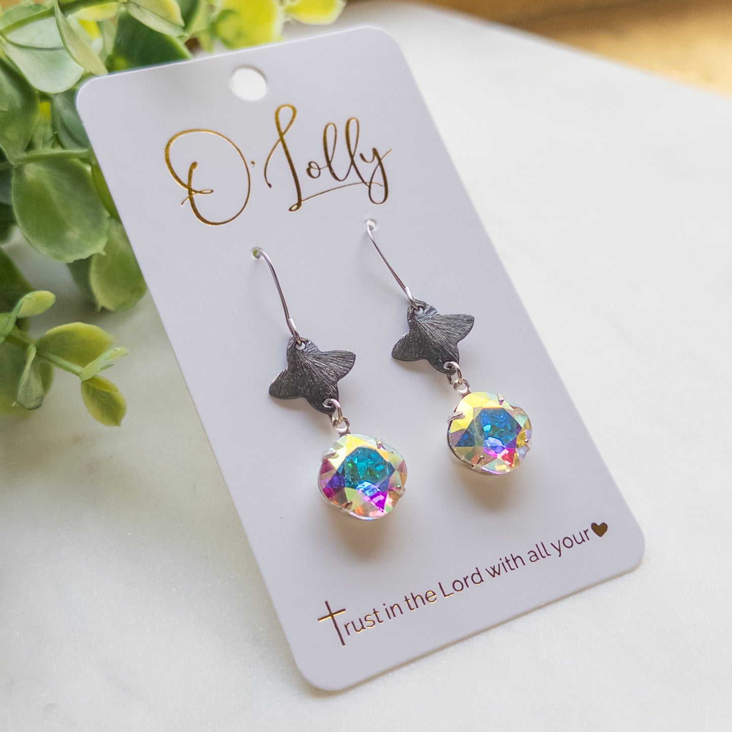 DEAL- Gunmetal Shaped Connector w/AB Stone