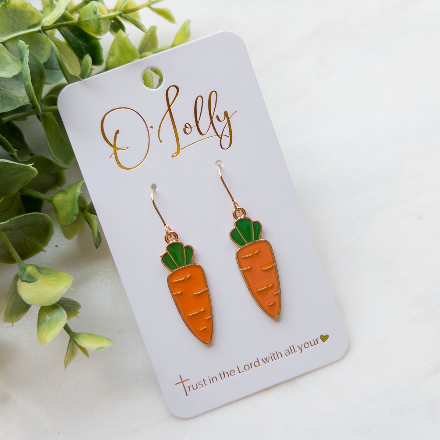Orange Carrot Mini Earrings