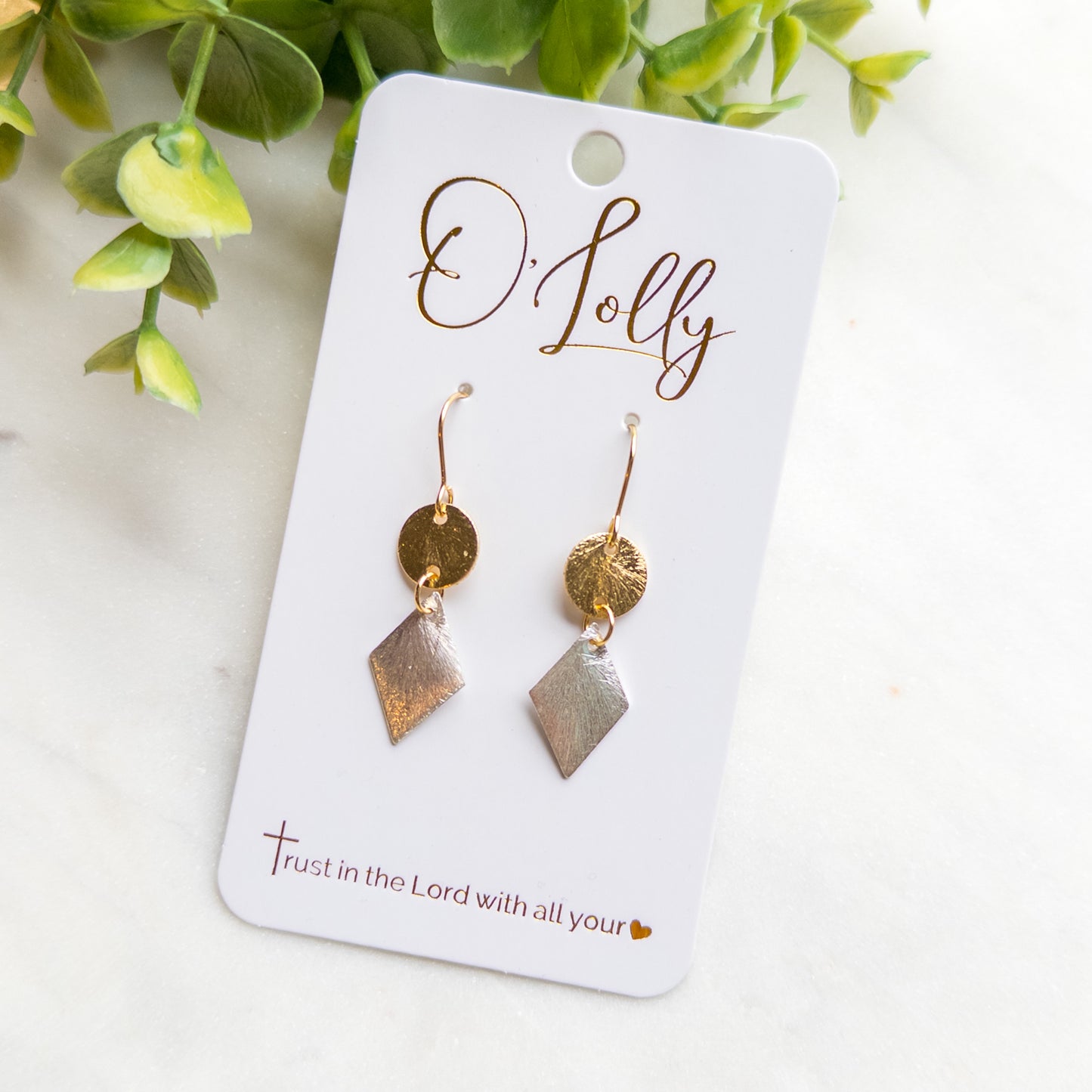 Gold & Silver Mixed Dangle Earrings - M1