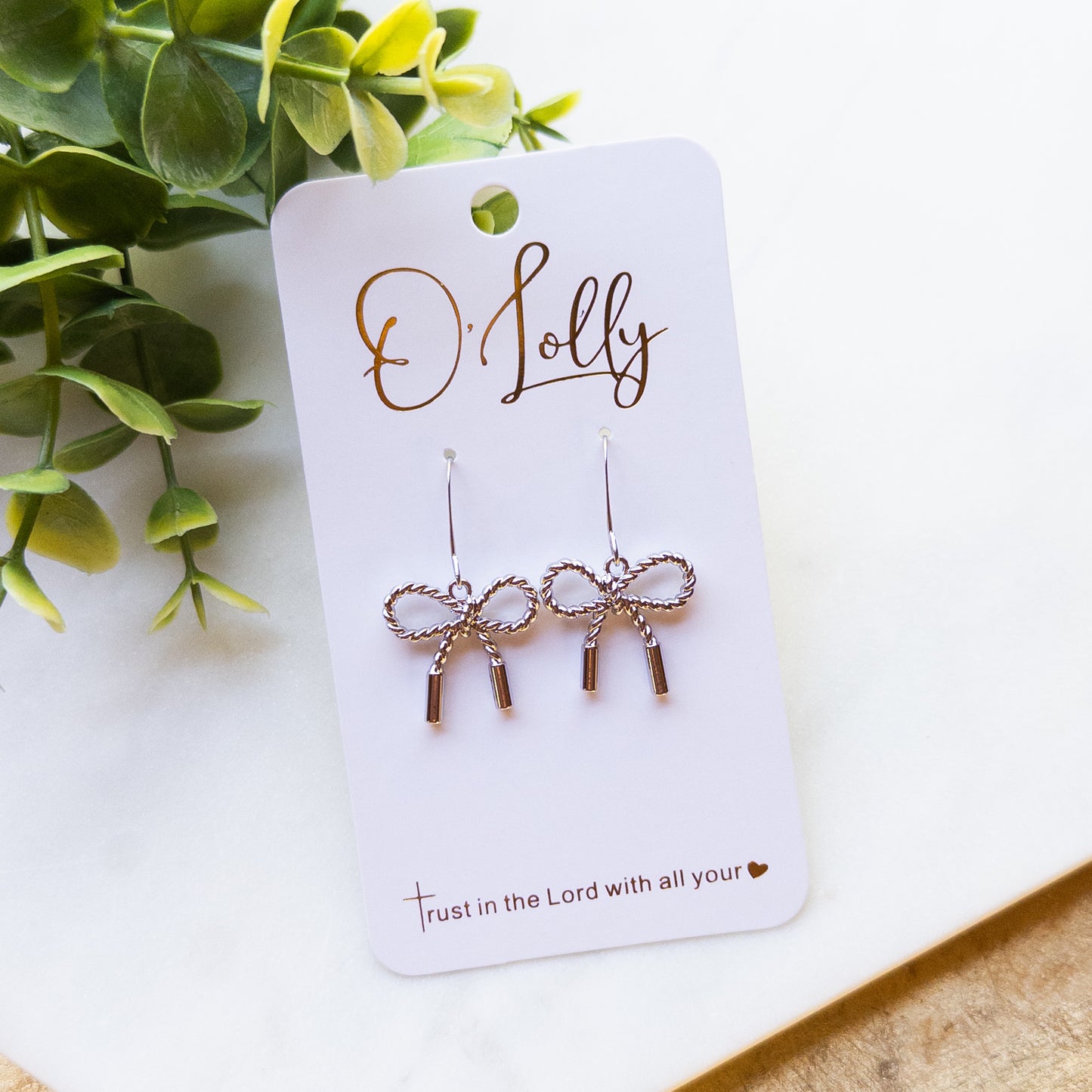 Silver Simple Bow Earrings