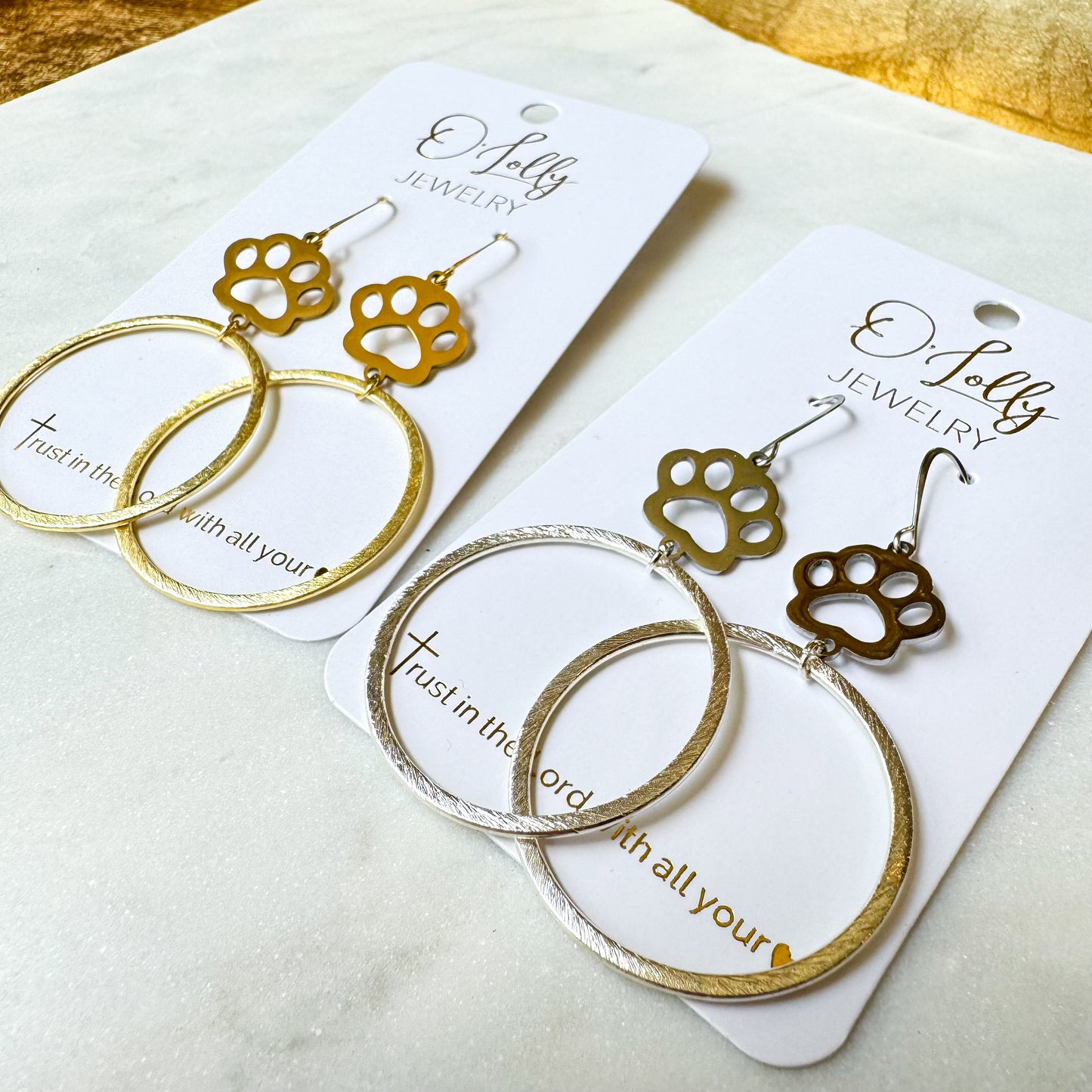 O’Lolly Paw Print Dangle Earrings
