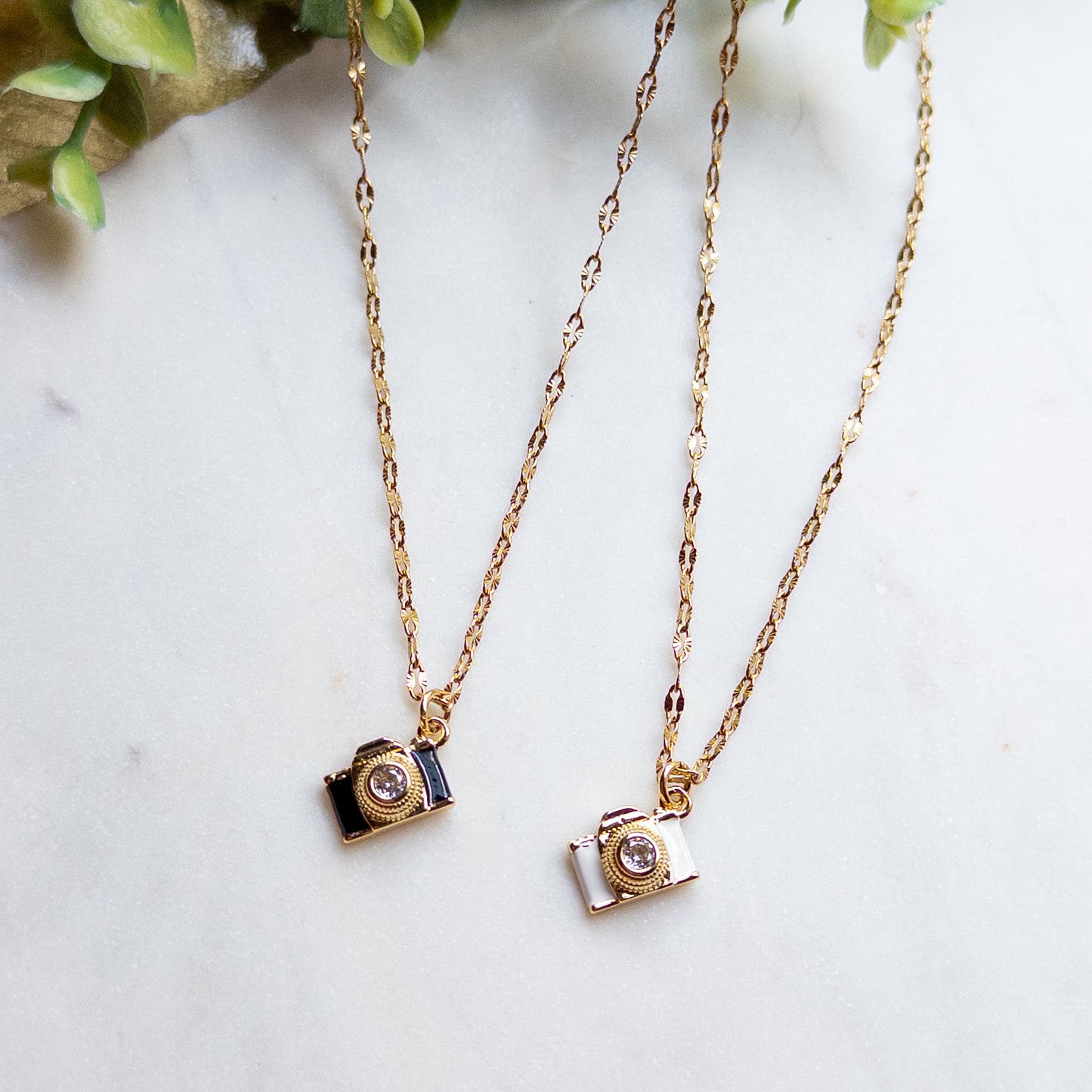 Golden Shutter Camera Pendant Necklace