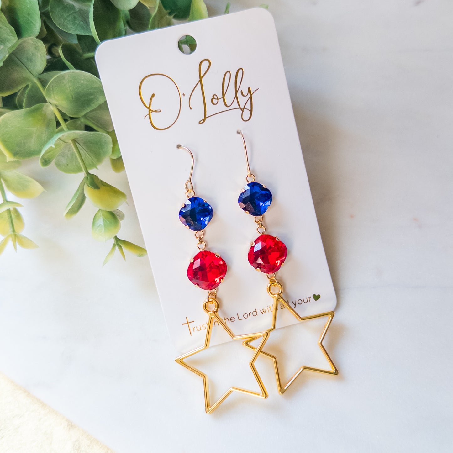 Stars & Sparkle Patriotic Statement Earrings