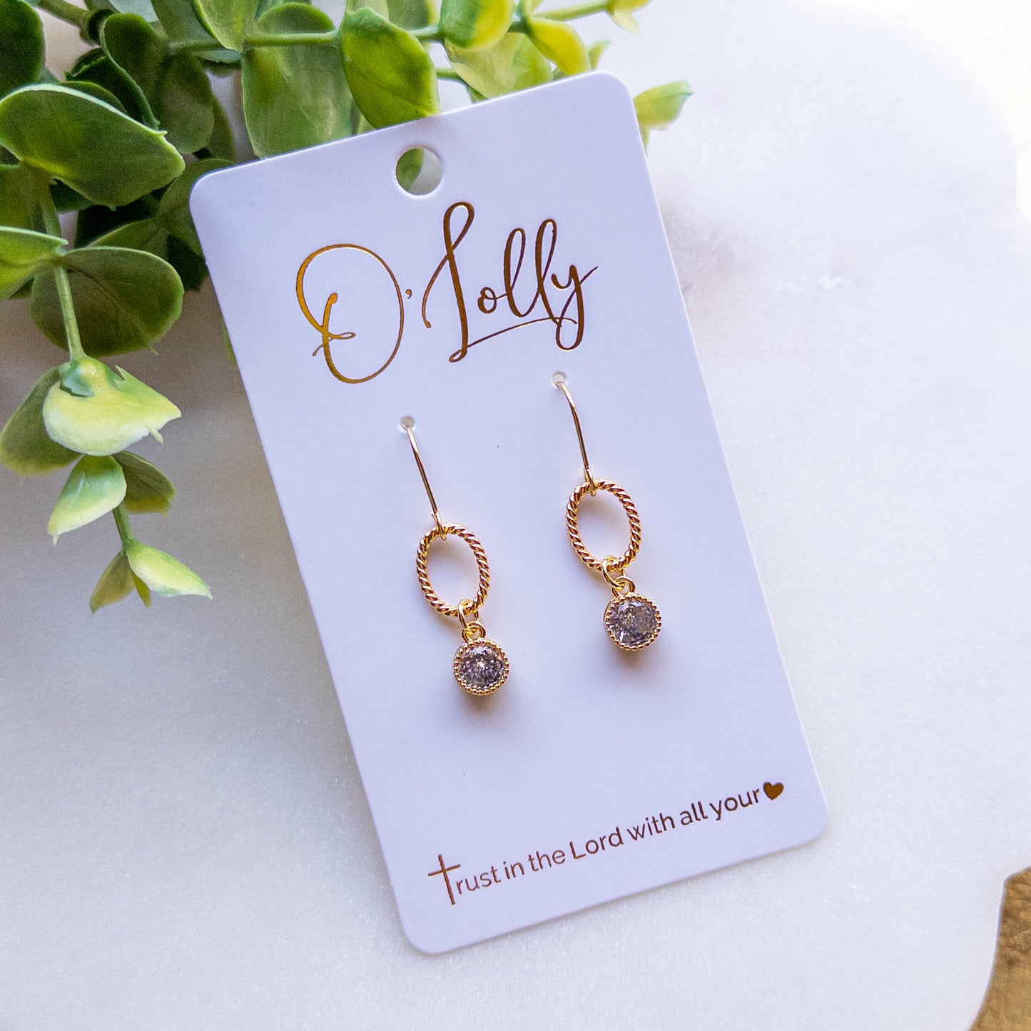Claireen Gold Crystal Drop Earrings