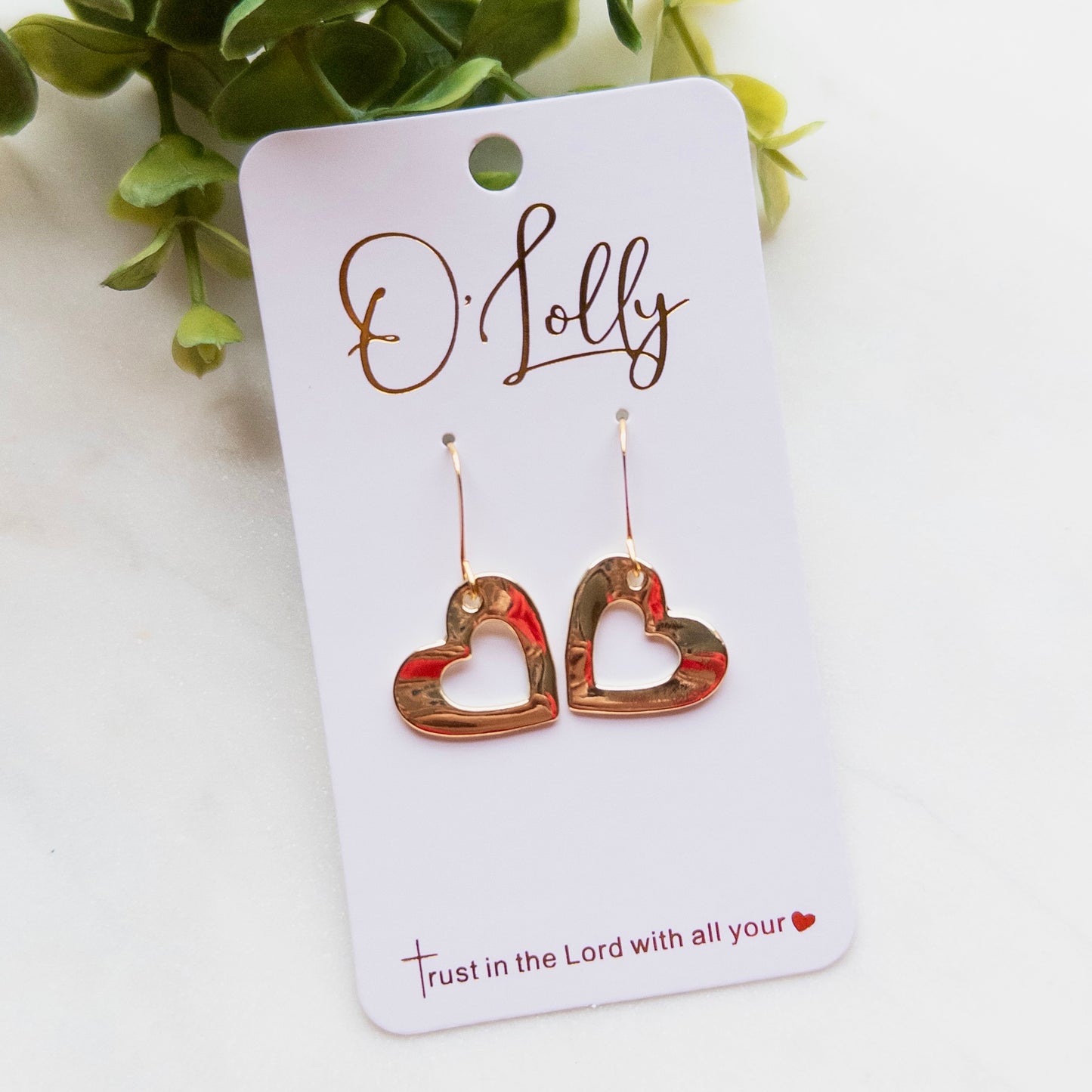 Gold Simple Open Textured Heart