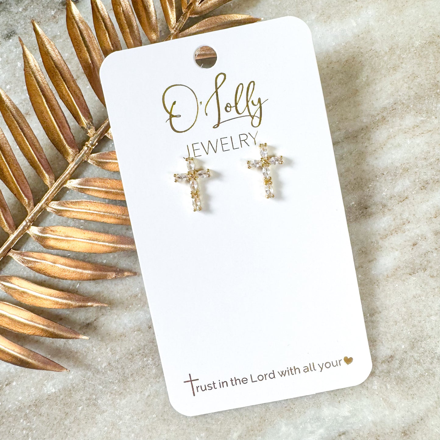 O’Lolly CZ Cross Studs