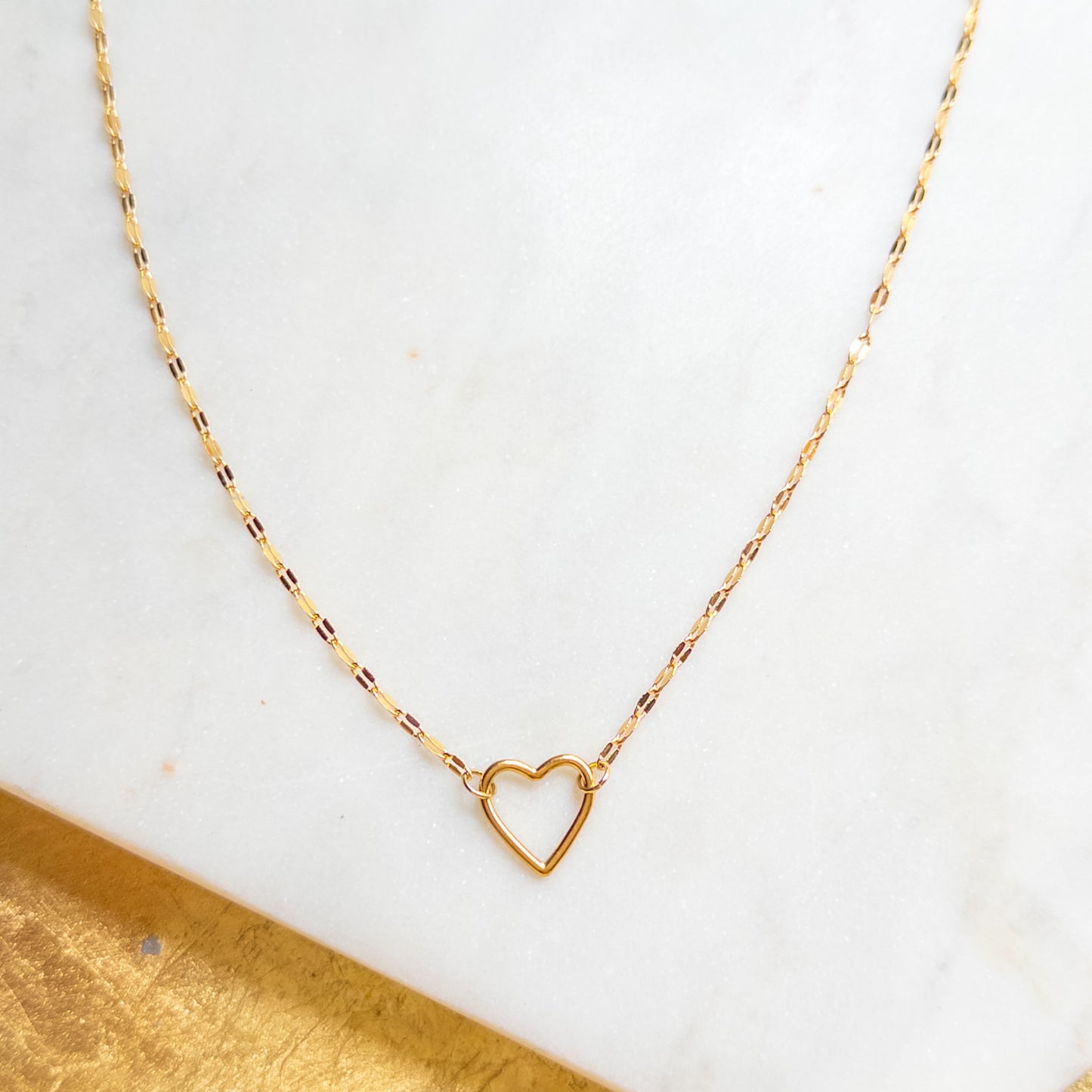 Delicate Gold Heart Chain Necklace