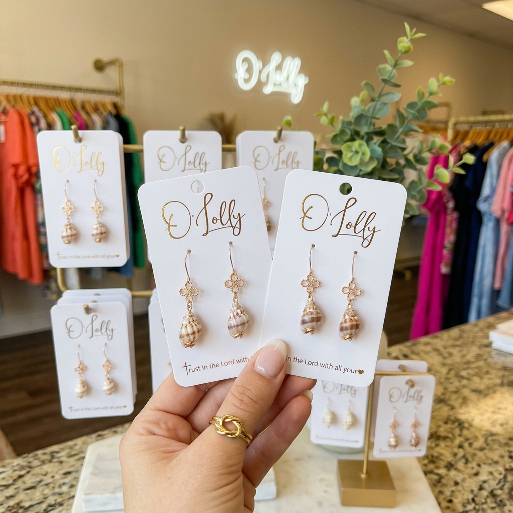Golden Shore Seashell Drop Earrings “Shelly”