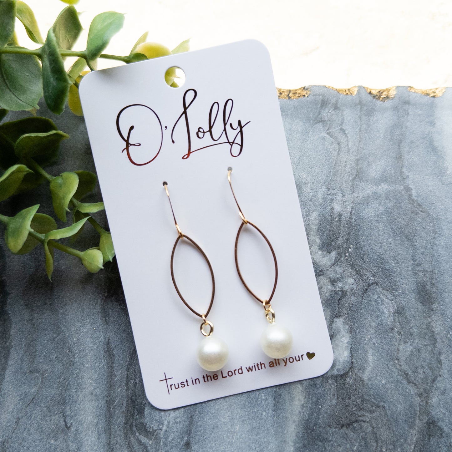 Open Gold Leaf w/Pearl (SALE)