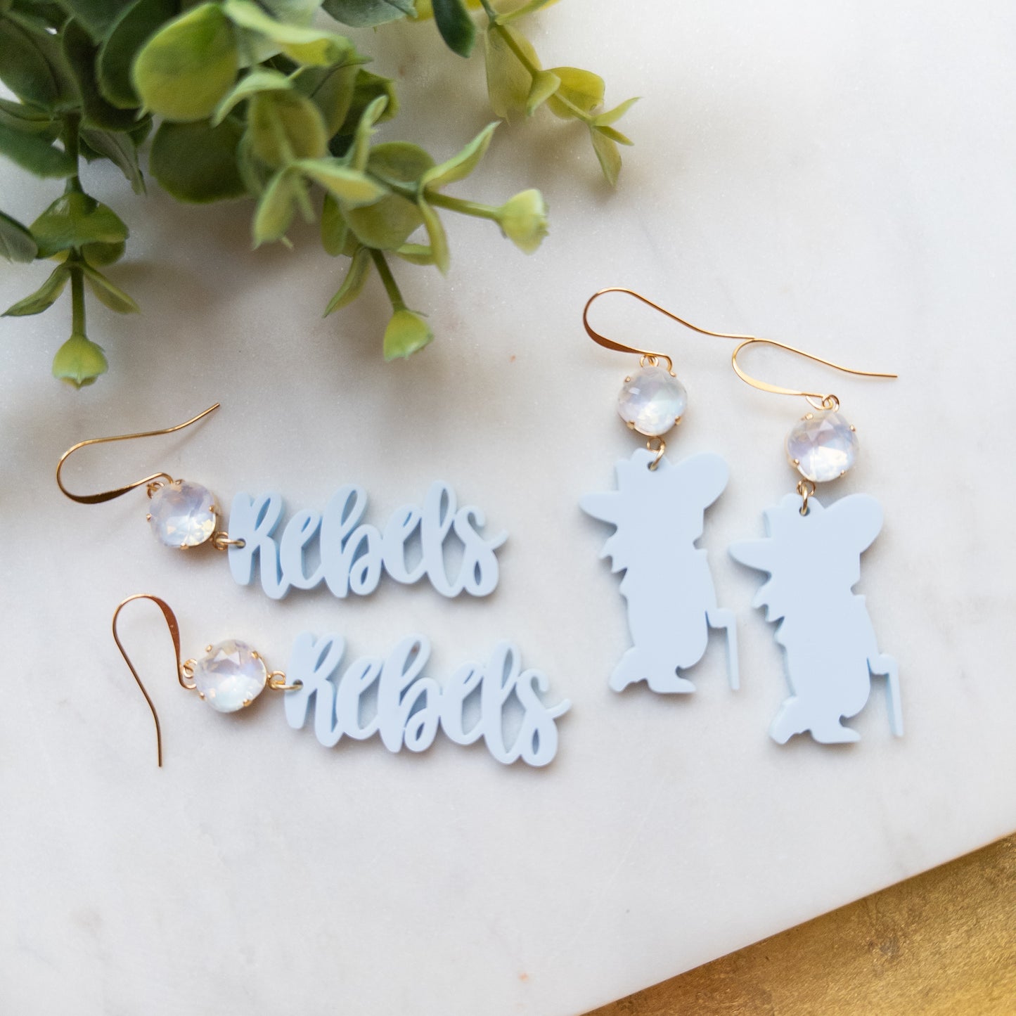 Light Blue Rebels & Rebel Man w/White Stone