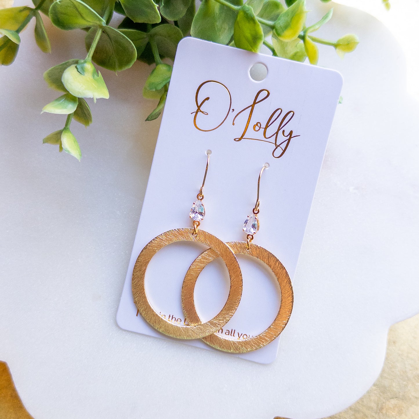 Eliana Gold Teardrop Crystal Hoop Earrings