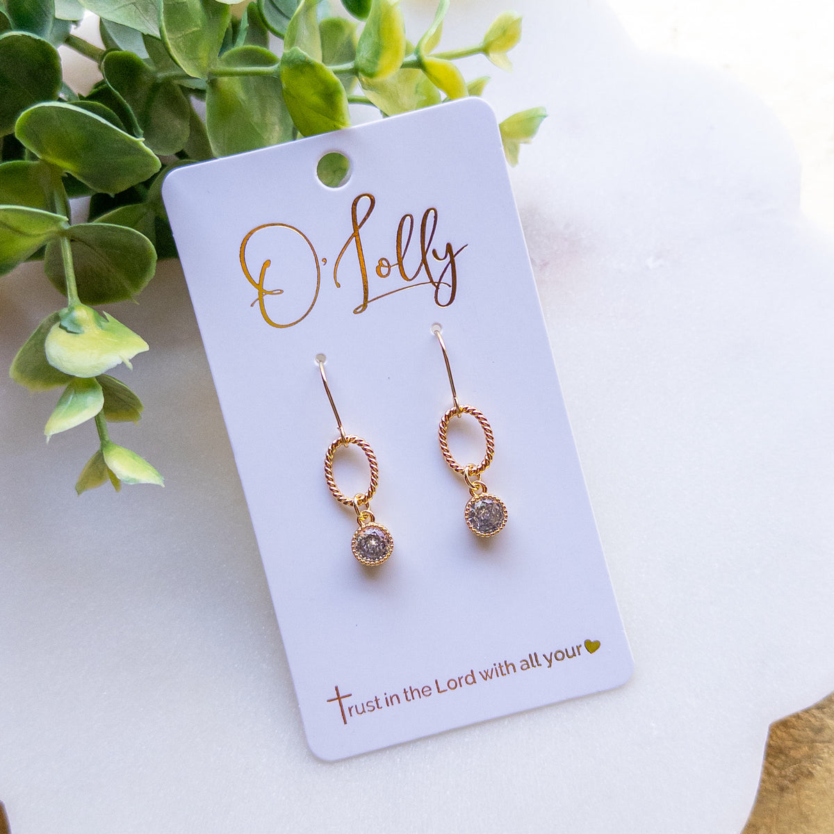 Claireen Gold Crystal Drop Earrings