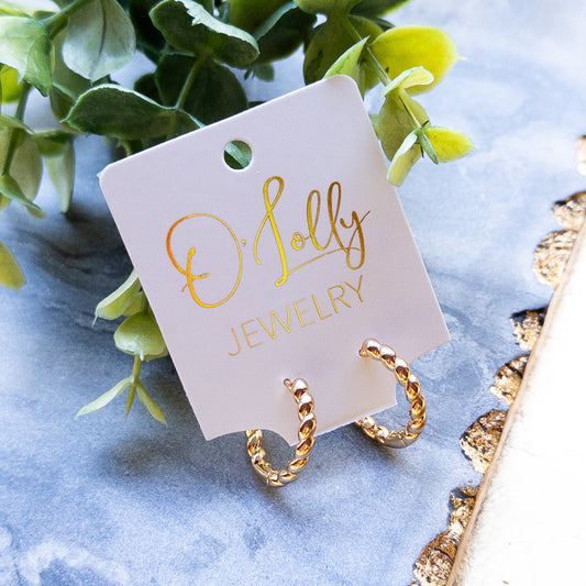 Gold Twist Huggie Earrings