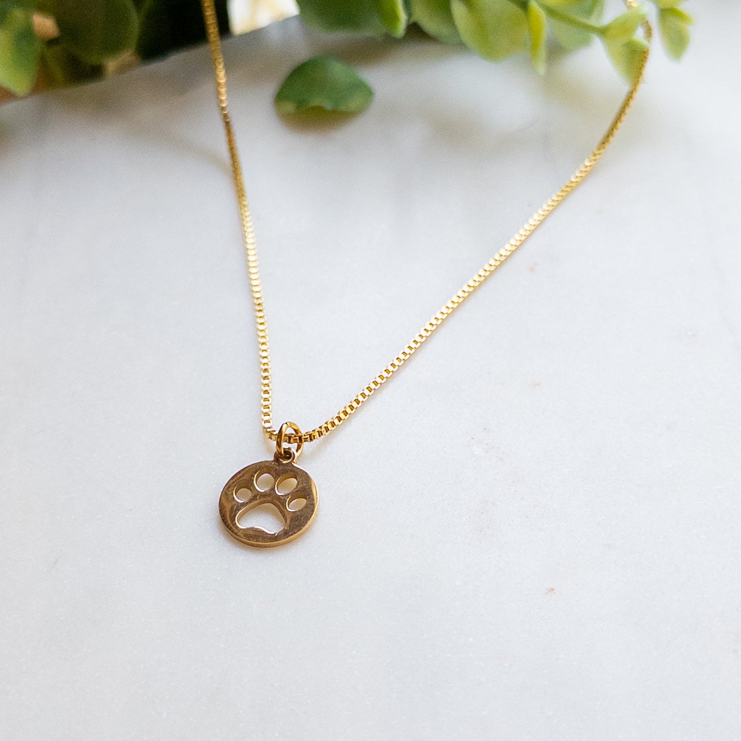 Gold Paw Print Necklace