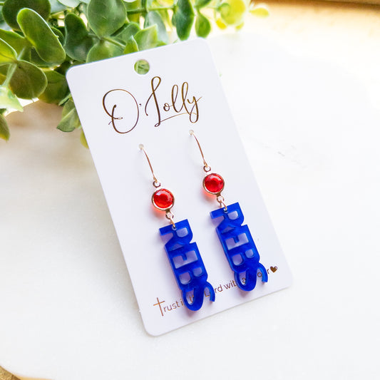Royal Blue REBS Game Day Earrings