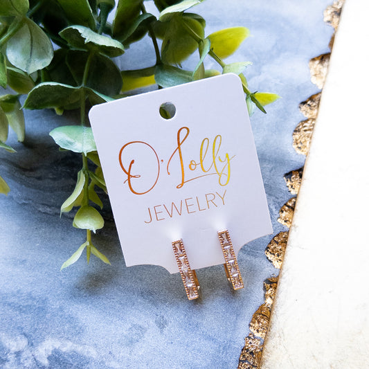 Gold Cubic Zirconia Huggie Earrings