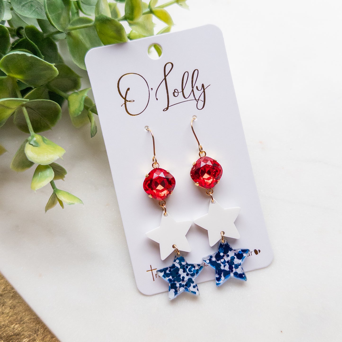 Patriotic Star Statement Earrings