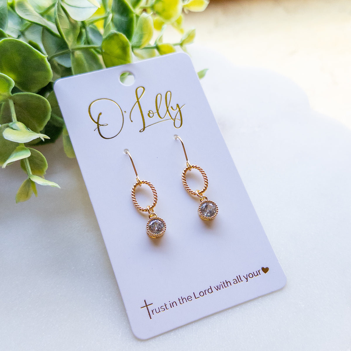 Claireen Gold Crystal Drop Earrings