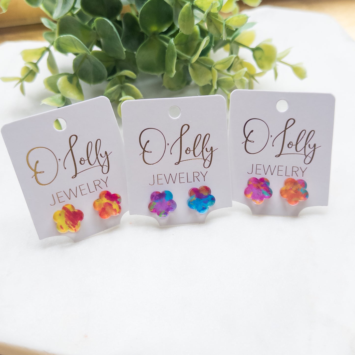 Bright Bloom Acrylic Stud Earrings