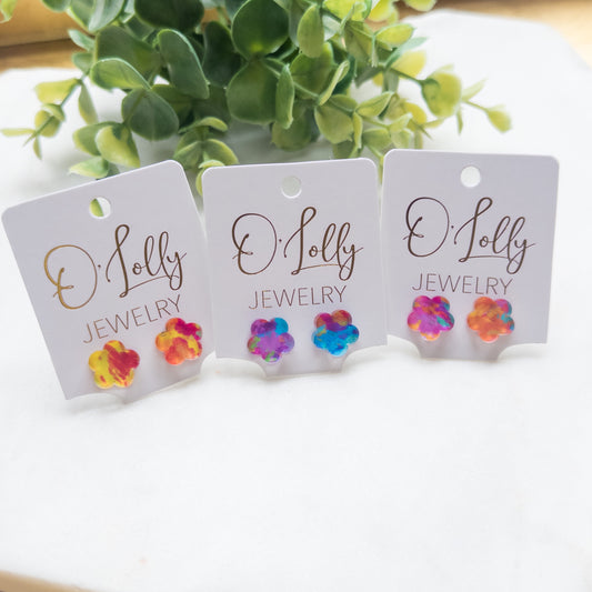 Bright Bloom Acrylic Stud Earrings