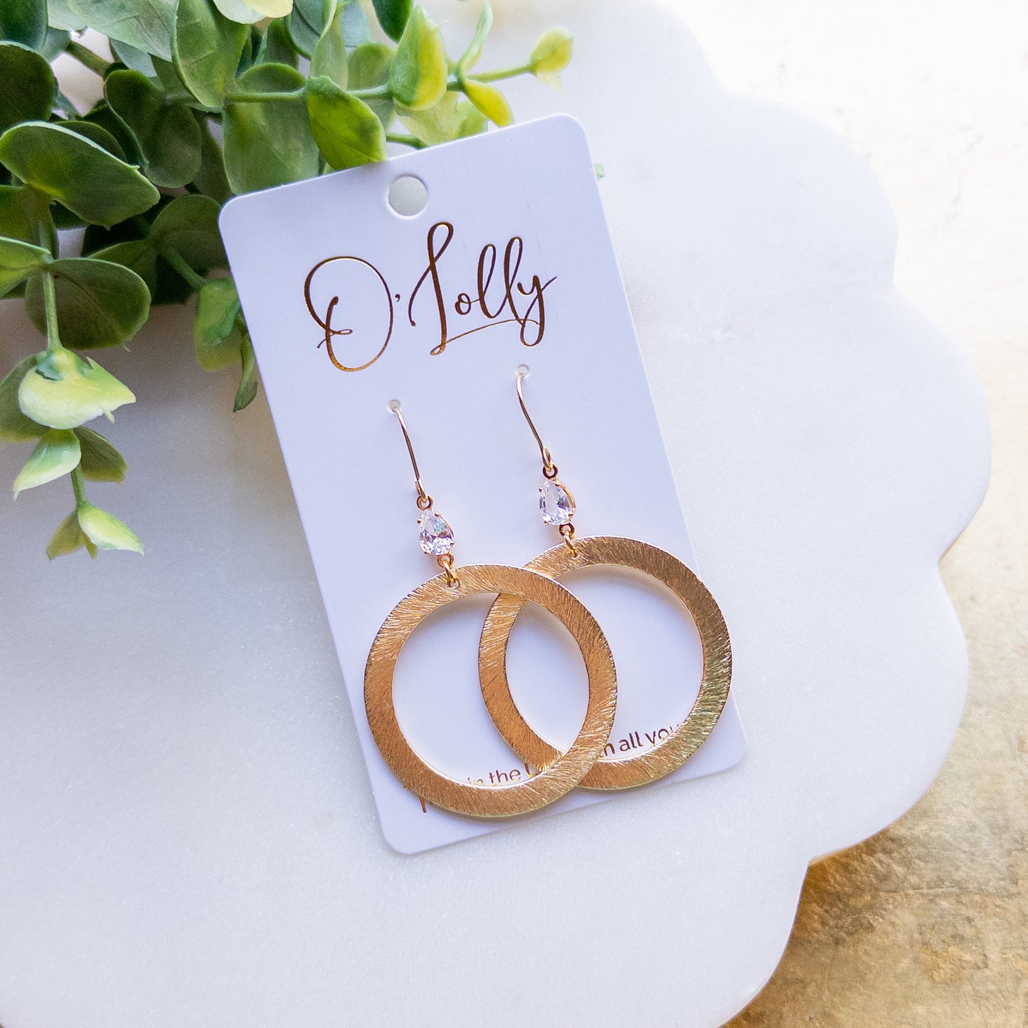 Eliana Gold Teardrop Crystal Hoop Earrings