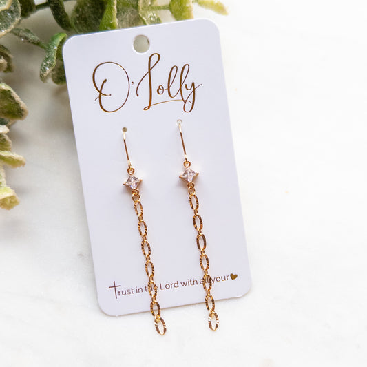 18k Gold Plated Textured Chain (w/CZ) Style 4