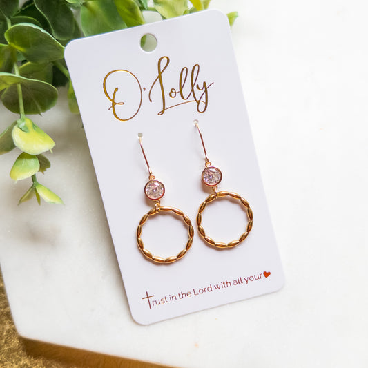 Luxe Sparkle Circle Drops “Alanna”