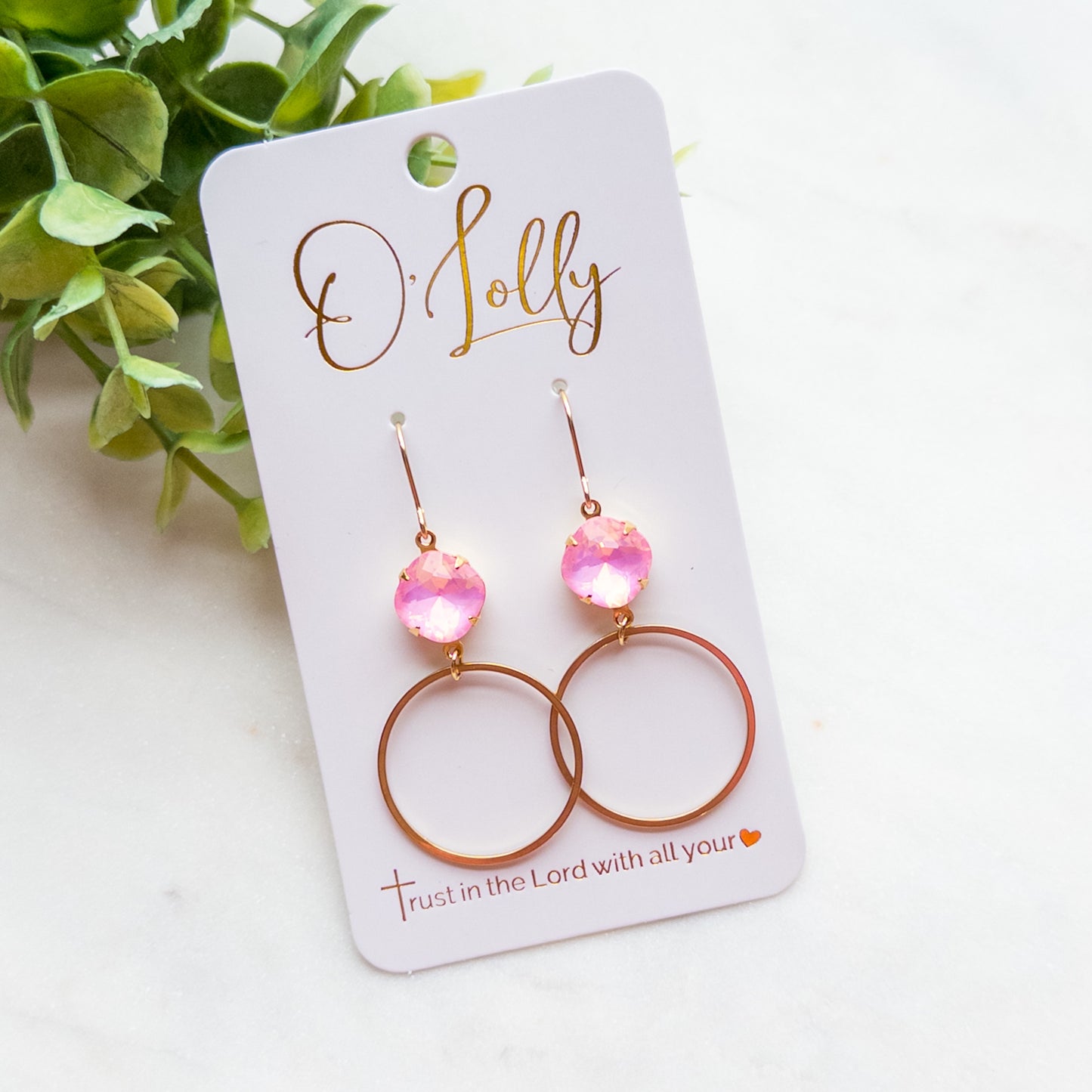 Multicolored Bright Stones w/Lightweight Gold Plated Hoop “Candy”