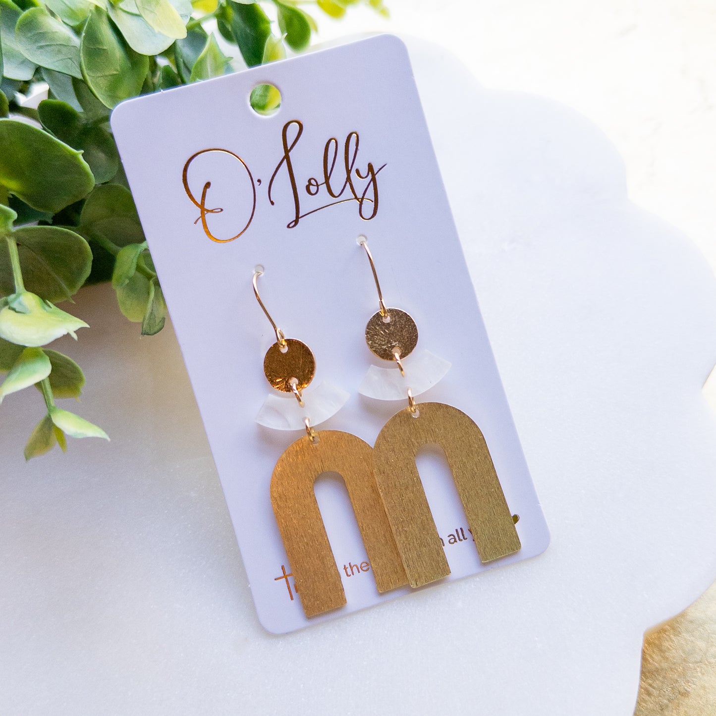 Cami Gold Arch Statement Earrings – 2.75”