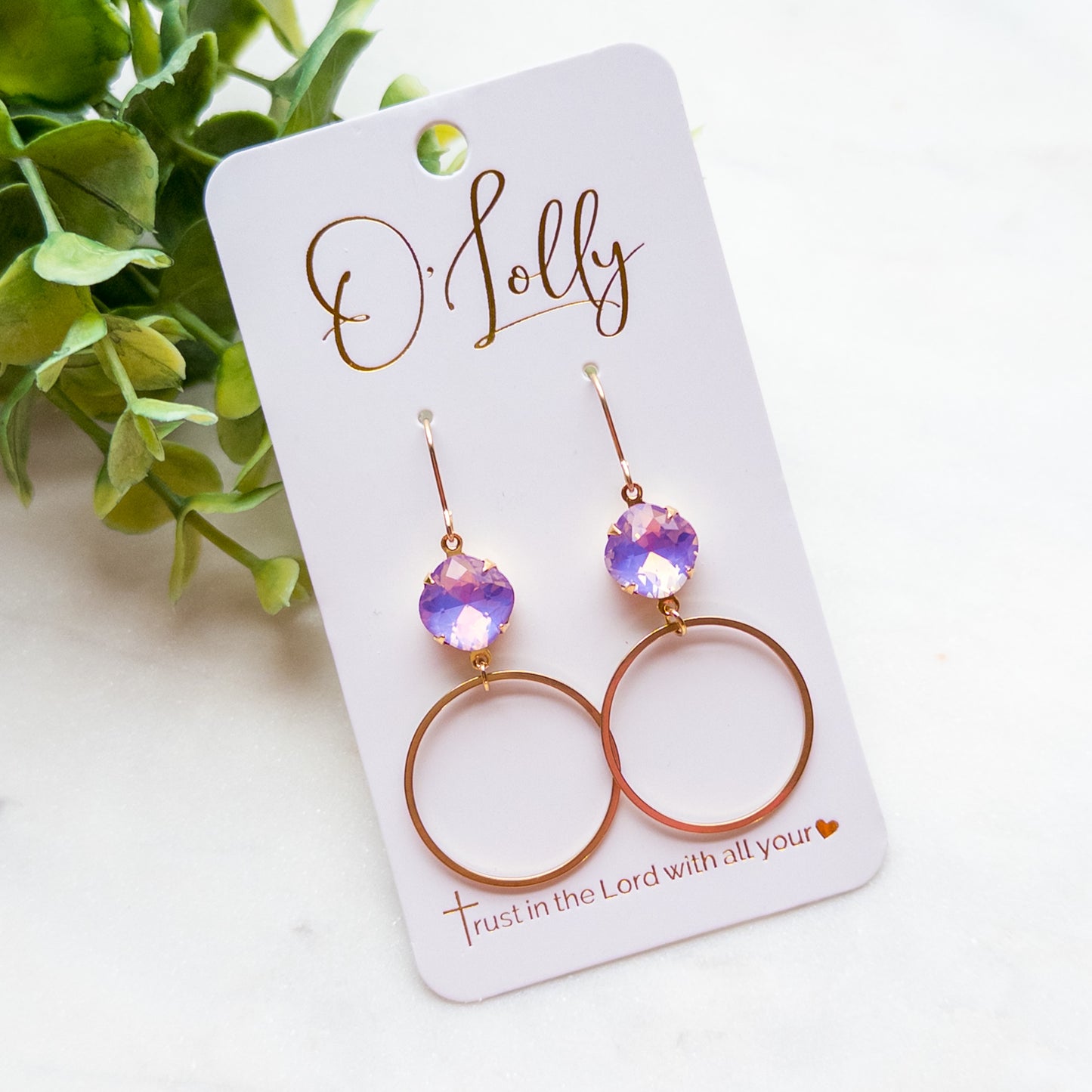Multicolored Bright Stones w/Lightweight Gold Plated Hoop “Candy”