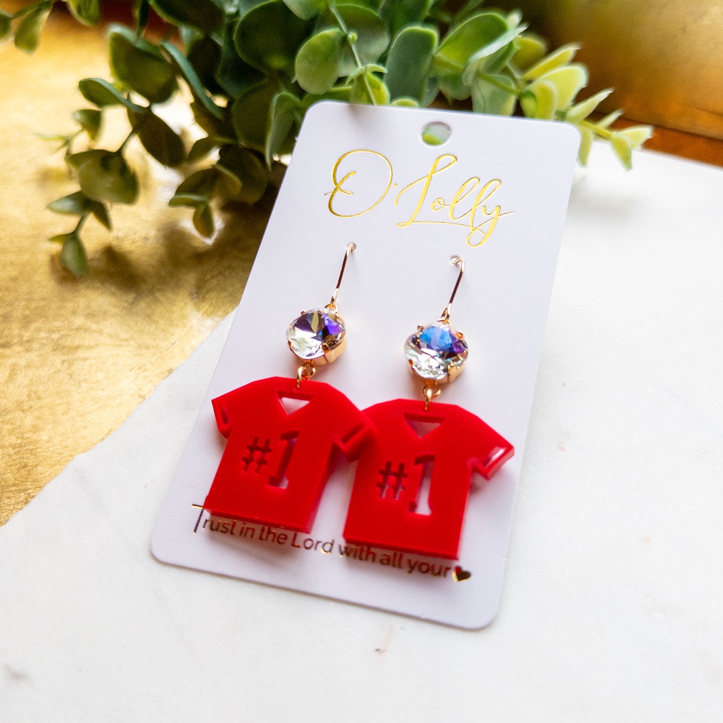 Game Day #1 Jersey Dangle Earrings