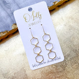 O’Lolly “Morgan” Earrings - Gold Hexagons