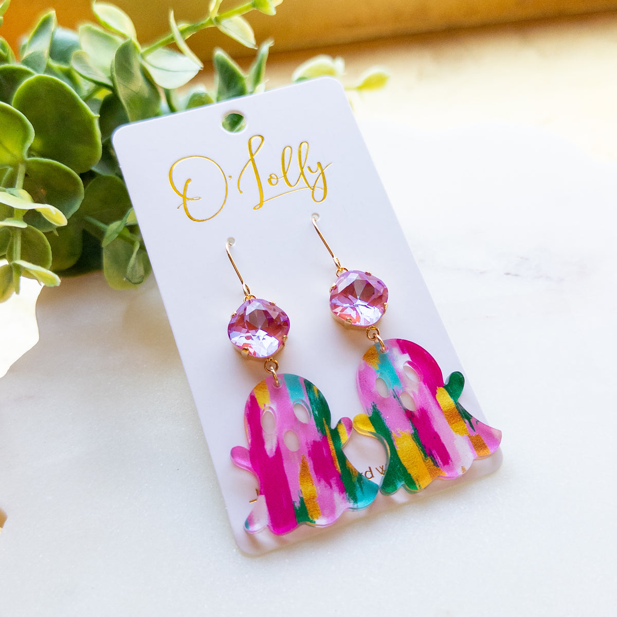 Colorful Ghost Earrings