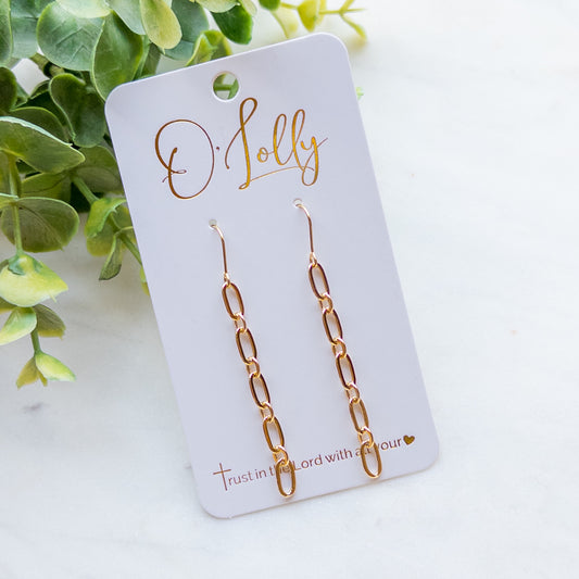 18k Gold Plated Smooth Chain Earrings Style 5