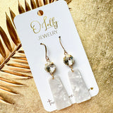 O’Lolly “Bethany” Earrings - 10mm Stone w/Acrylic Dangle
