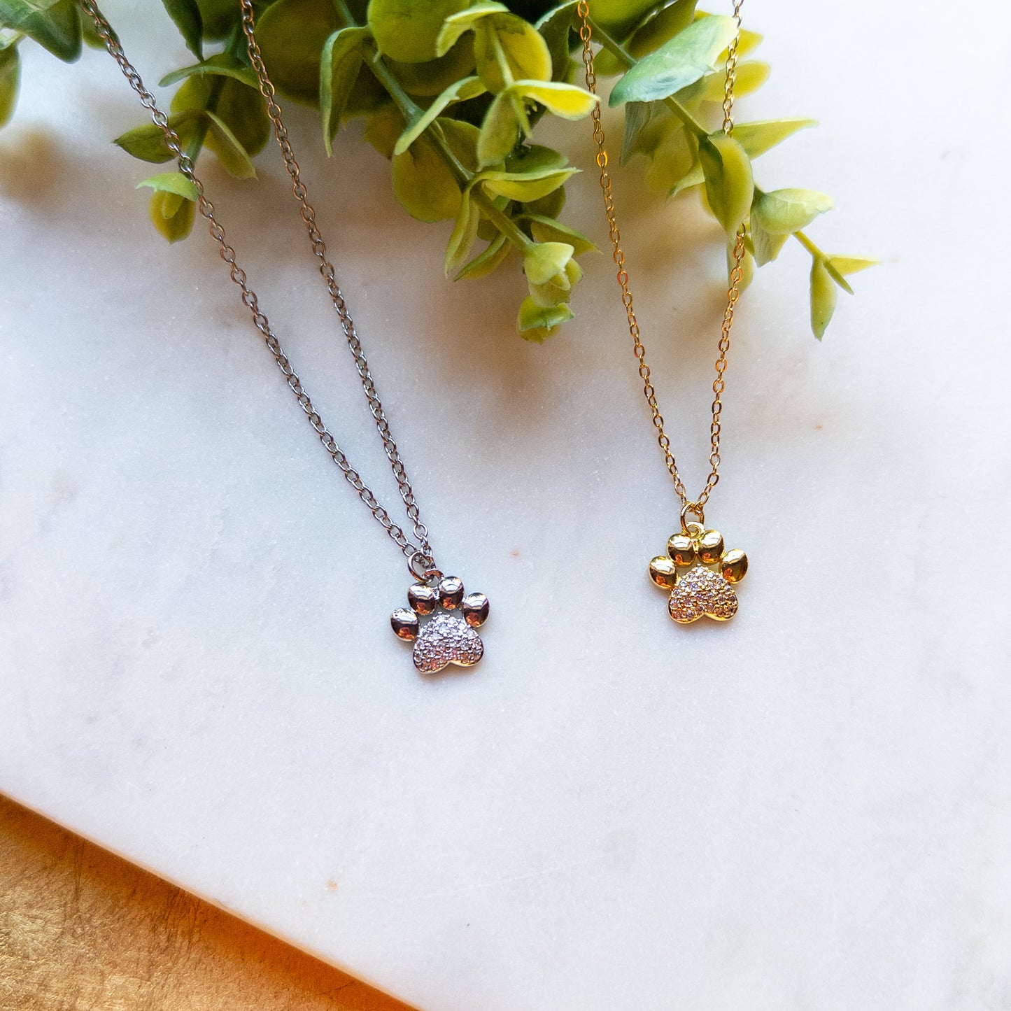 Rhinestone Paw Necklace
