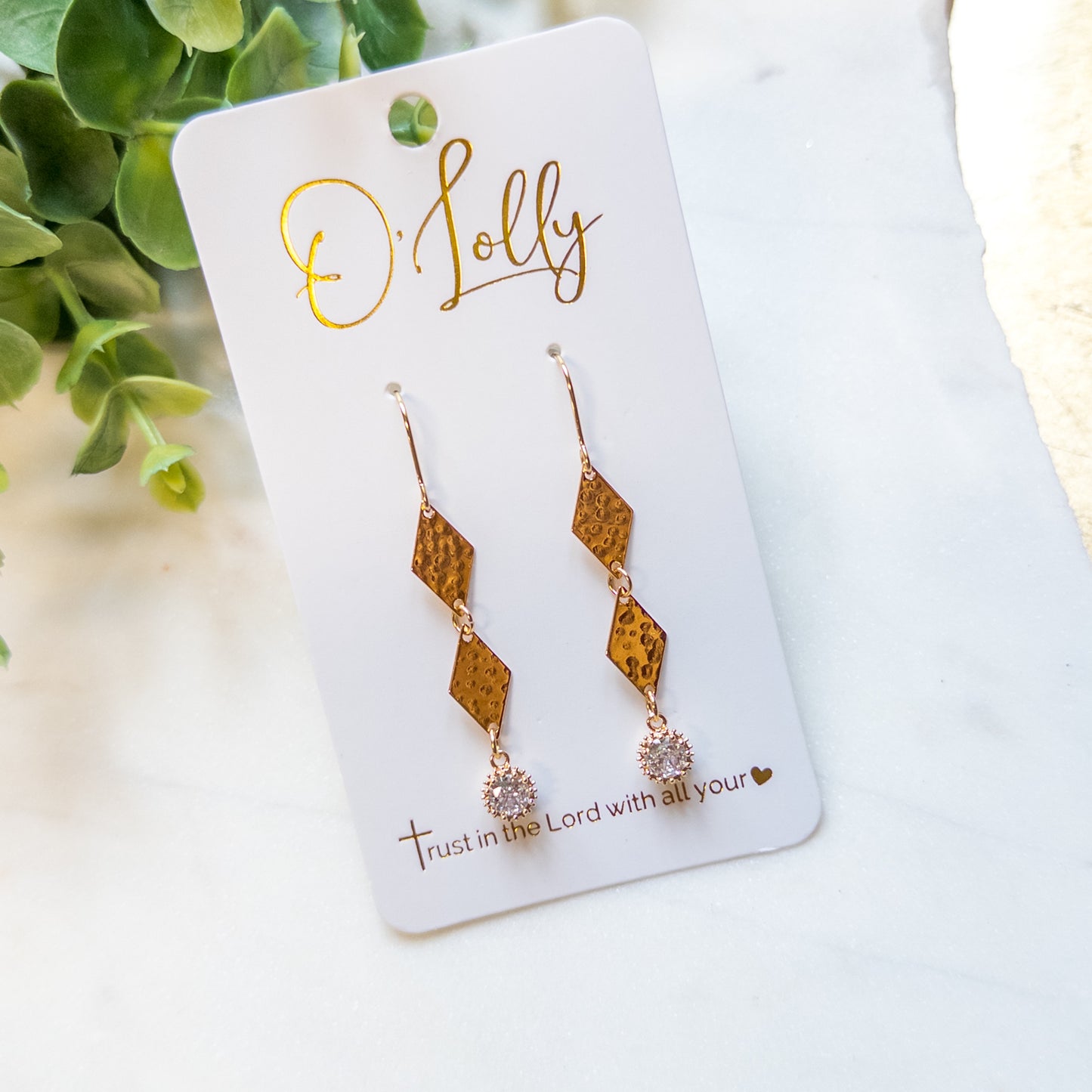 Golden Grace Geometric Drop Earrings