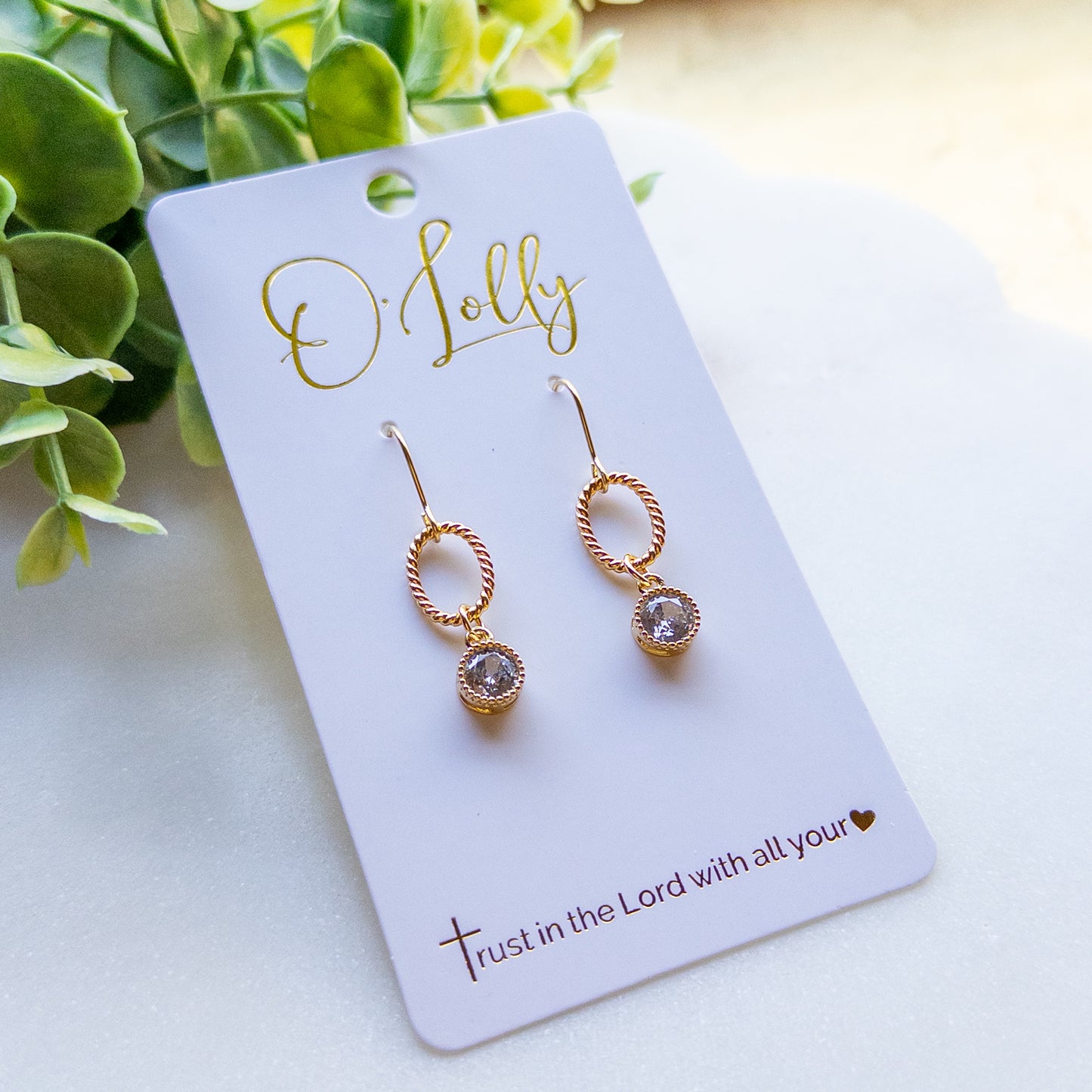 Claireen Gold Crystal Drop Earrings
