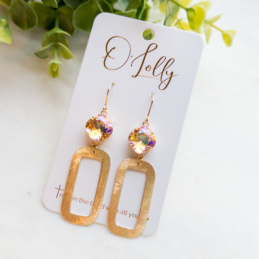 Open Rectangle Dangle w/Ember Stone “Ember”