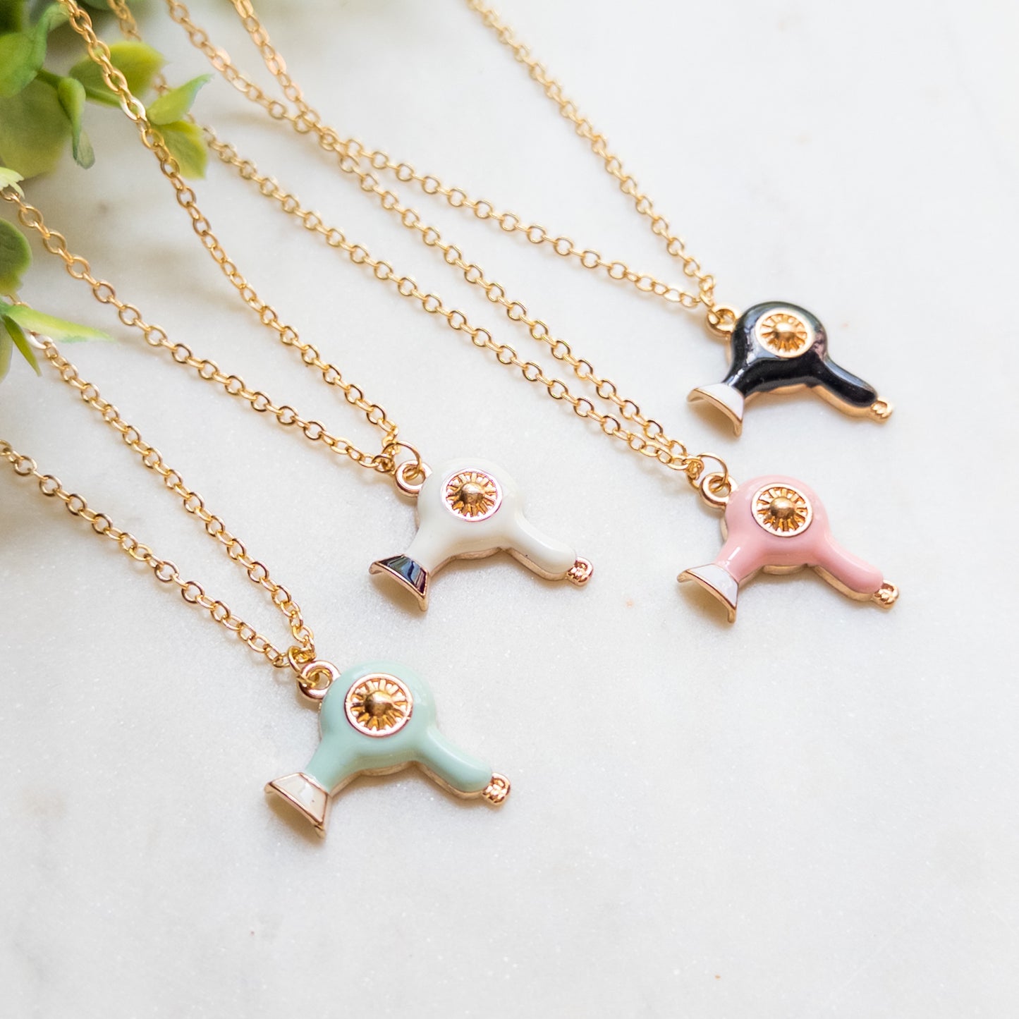 Mini Blow Dryer Charm Necklace