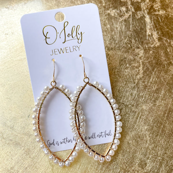 O’Lolly “Ellie” Earrings - Pearl Wrapped Earrings