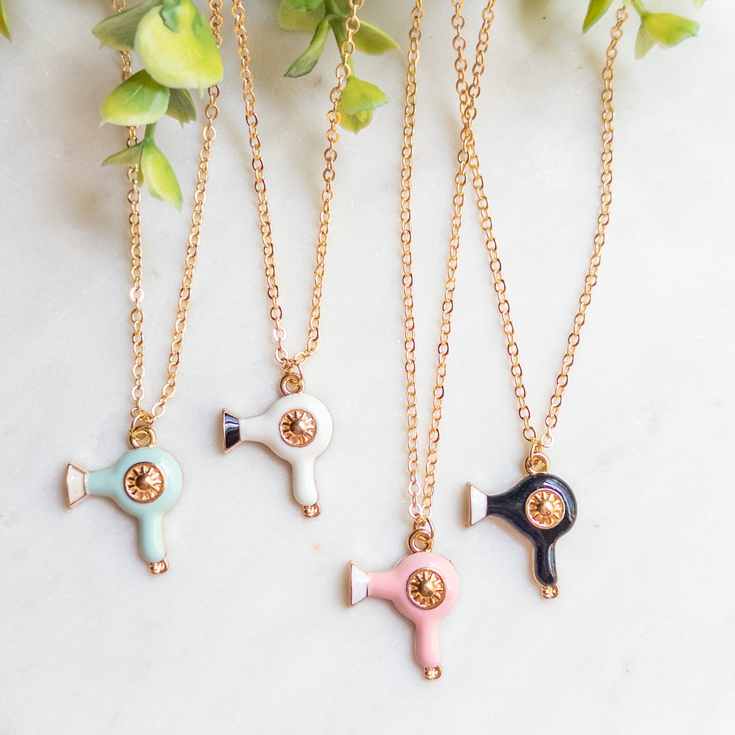 Mini Blow Dryer Charm Necklace