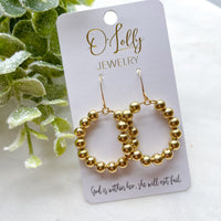 O’Lolly “Emery” Earrings- Gold Beaded Hoops