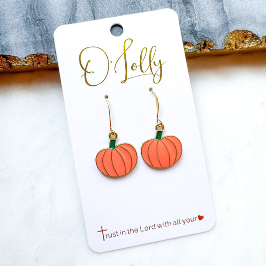 O’Lolly Halloween Mini Earrings- Pumpkin