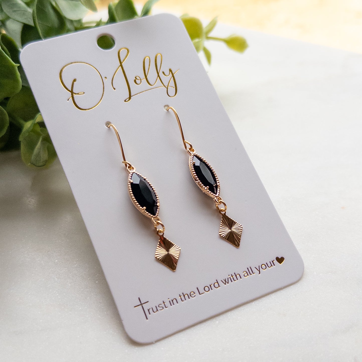 Black Connector w/Gold Textured Charm