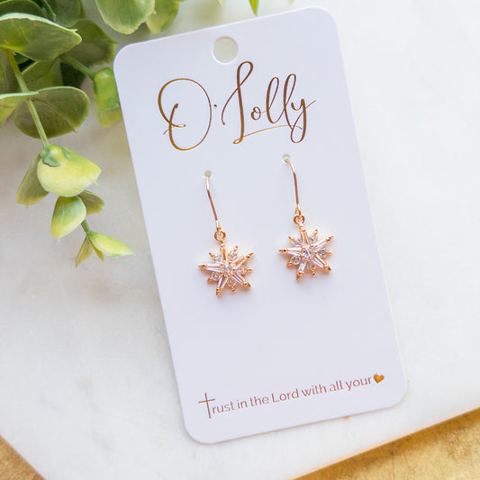 Cubic Zirconia Flower Earrings