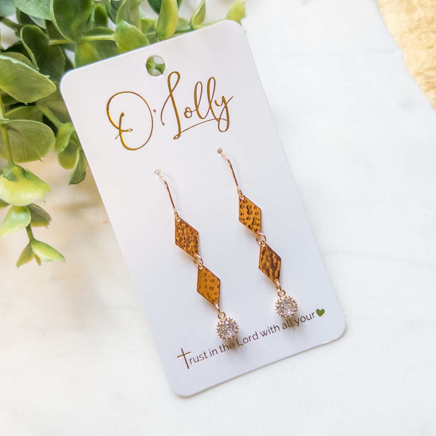 Golden Grace Geometric Drop Earrings