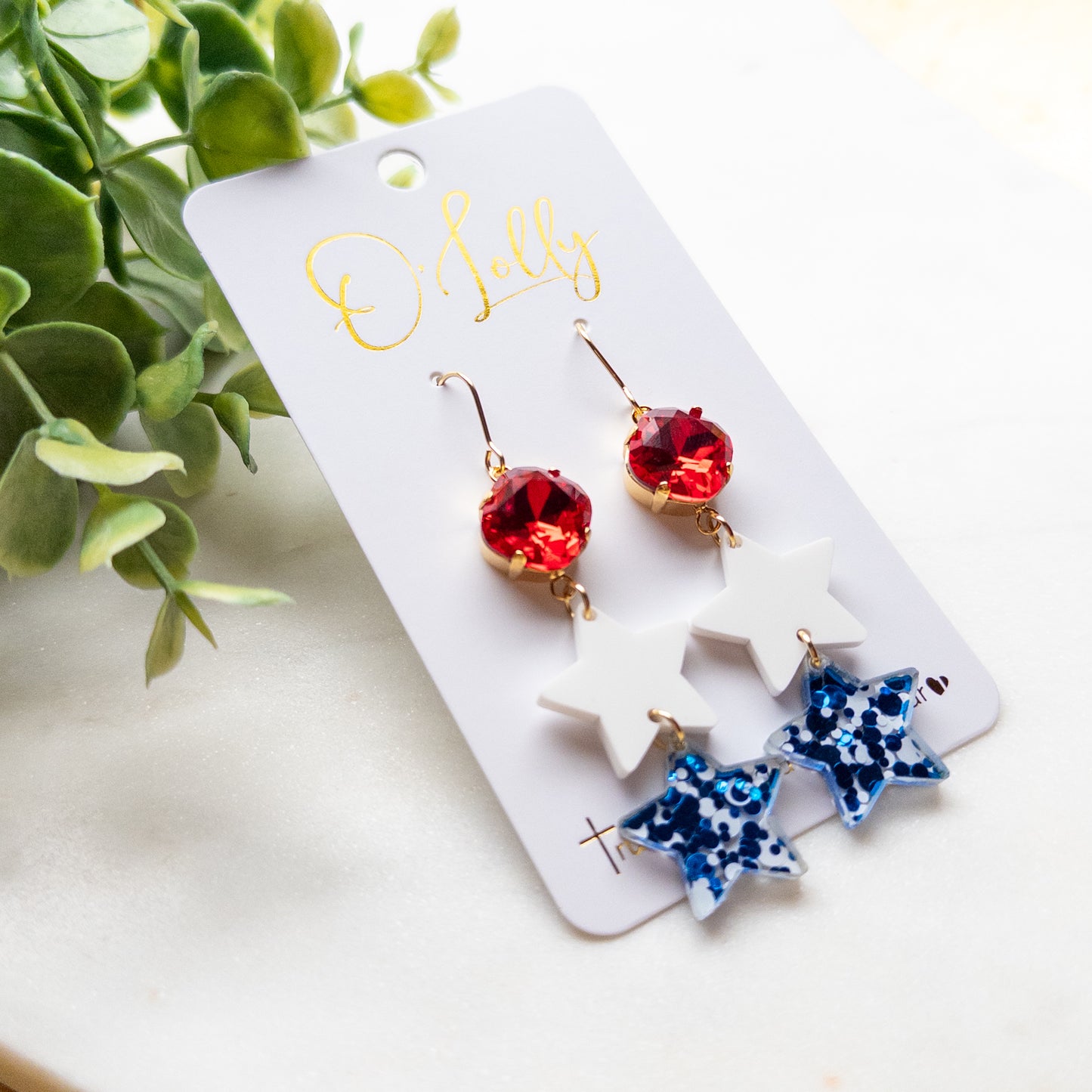 Patriotic Star Statement Earrings