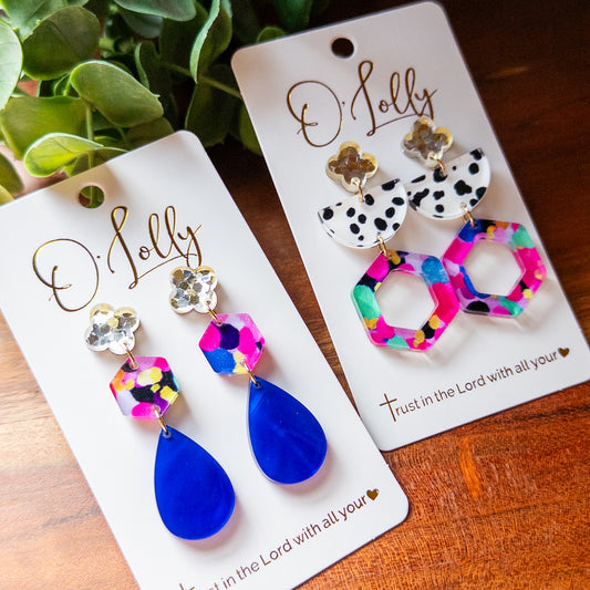 Color Pop Acrylic Dangle Earrings